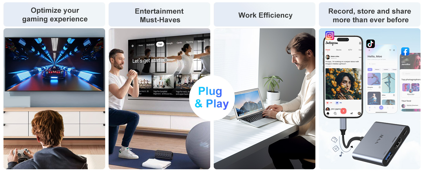 USB C to HDMI Adapter,Type C to Adapter Multiport USBC Hub