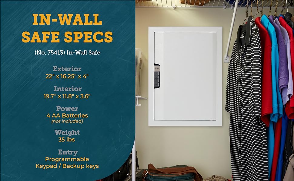 SnapSafe In Wall Gun Safe and Money Safe, Light Grey, 75413 Hidden