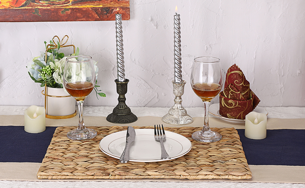 BSTKEY Set of 6 Natural Water Hyacinth Placemats Wicker Place Mat