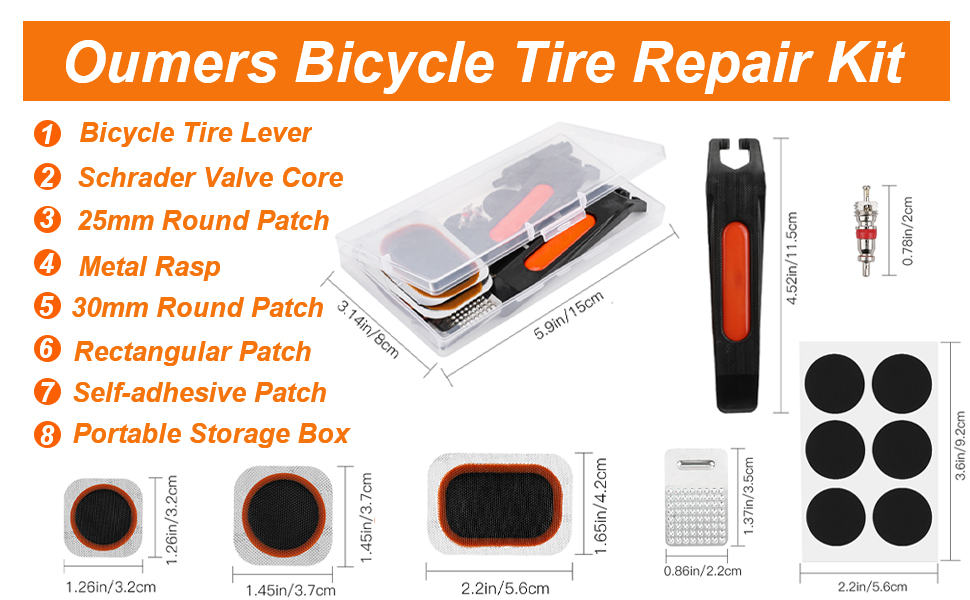 Oumers Bicycle 26piece Tire Repair Tools, Bike Tire Patch