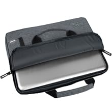 Gizga Essentials 13.3 Inch Laptop Sleeve Case Cover Pouch Bag with Handle & Front Pocket| Slim & Water-Resistant Nylon Fabric with Shockproof Foam Padding, Soft Lining & Premium Zipper Closure (Grey) 49 PERFECT FIT FOR 13.3-INCH LAPTOPS & ULTRABOOKS