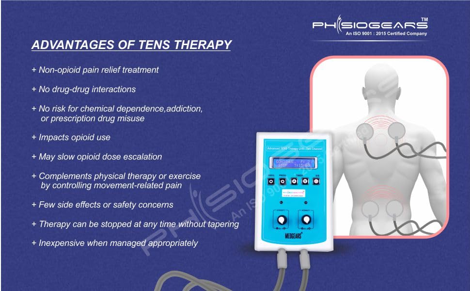 Physiogears Tens Machine 2 Channel For Physiotherapy With One Year