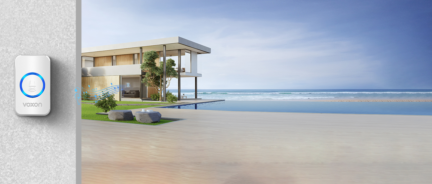 Wireless Doorbell, VOXON Door Bells Wireless Cordless with 2 Receivers IP65 Waterproof Plug in Door Bell Battery Operated, 1300ft Long Range Chime Kit with LED Flash, 5 Volume Levels, 60 Melodies 8 wireless doorbell