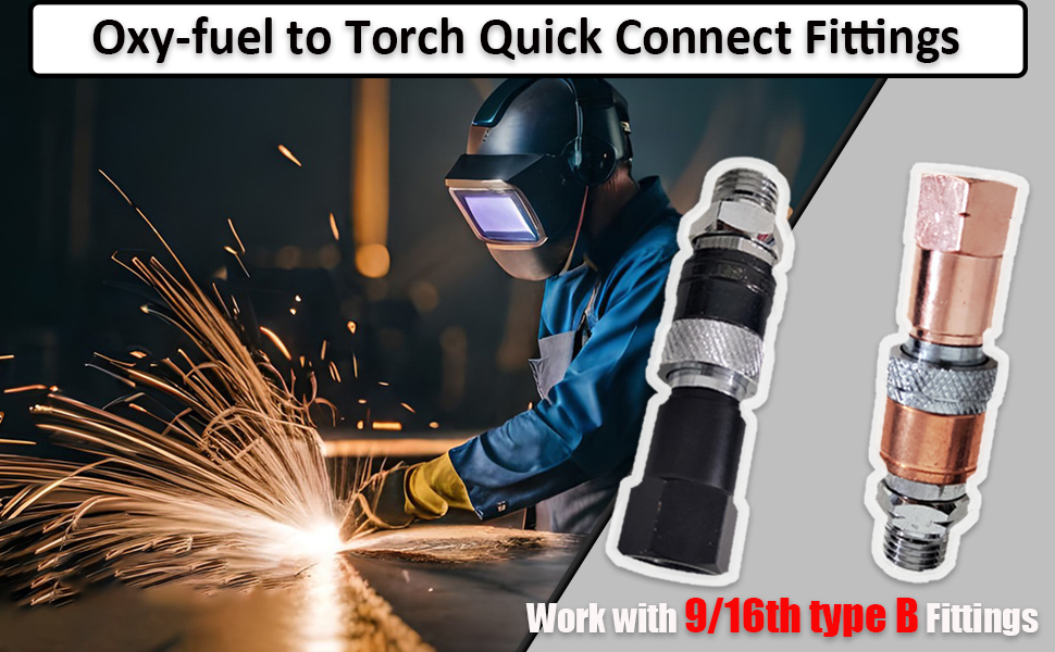 Upgraded Oxy Acetylene Hose Quick Connect Fittings, Oxy