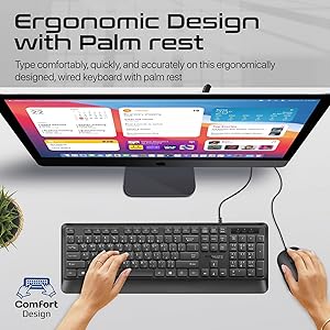 Ergonomic Angled with Palm Rest Design