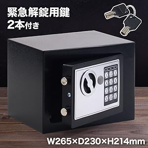 金庫 21L 家庭用金庫 テンキー式 電子セキュリティーボックス 鍵付き Amazon.co.jp: WASJOYE 金庫 家庭用金庫 テンキー式 電子