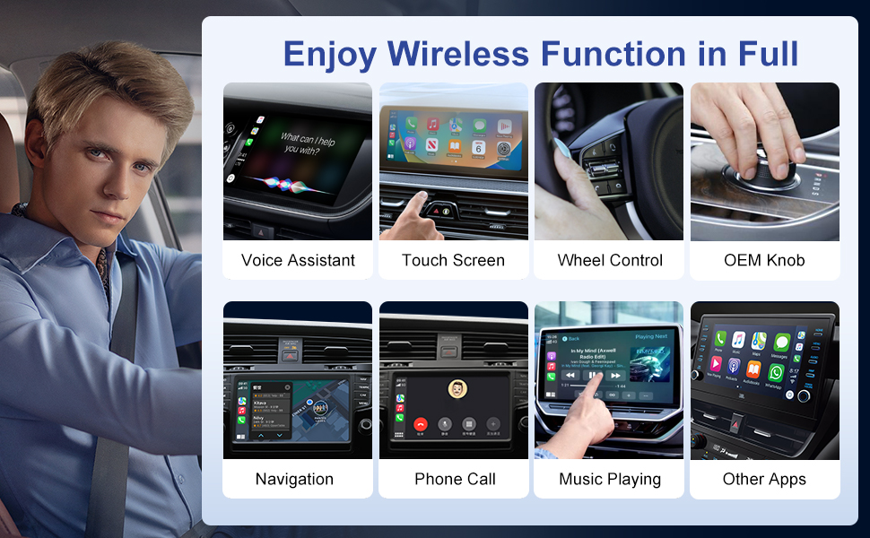 Wireless CarPlay Adapter, Convert Wired Apple CarPlay to