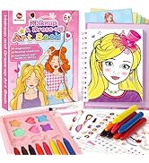 Mocoosy Makeup Craft Kit for Girls Ages 6-8, Pretend Makeup Coloring Activity Book with Stickers,...