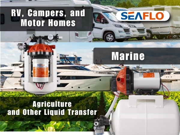 Marine Water Pump 12 V DC 60 PSI 5.5 GPM 2 Gallon Accumulator Tank System