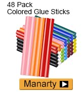 Manarty Colored Hot Glue Stick, 48 PCS Full Size 0.27" Dia x 4" Long Hot Melt Glue Sticks Colored...