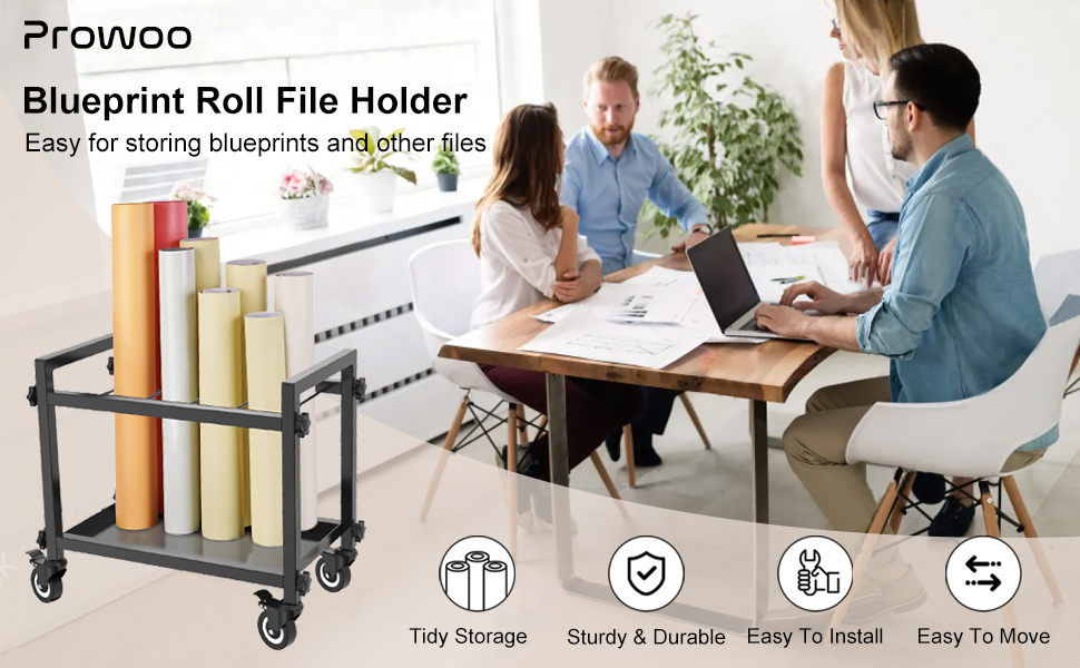 Prowoo Blueprint Storage Rack Blueprint Holder Metal