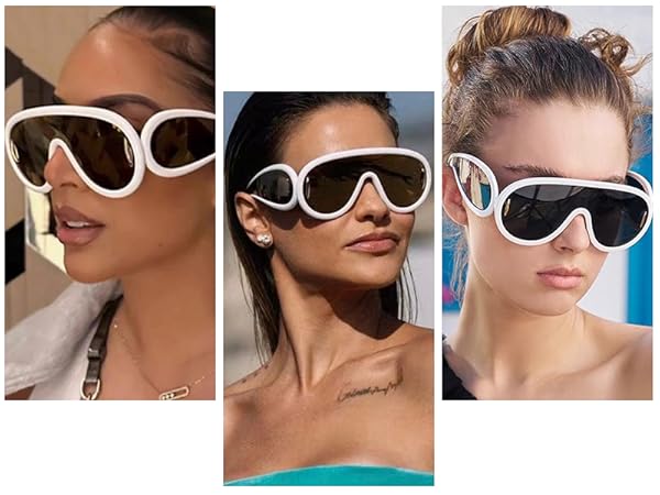 Amazon.com: zxbaers Wave Mask Sunglasses, 2Pack Futuristic