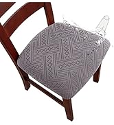 Genina Chair Seat Covers Waterproof Dining Room Chair Covers 4 Pack Stretch Seat Covers for Dinni...
