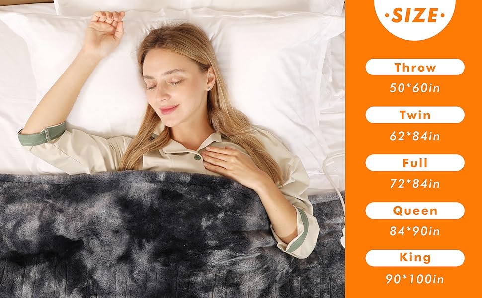 Electric Heated Blanket Throw, Soft Sherpa Flannel Heating