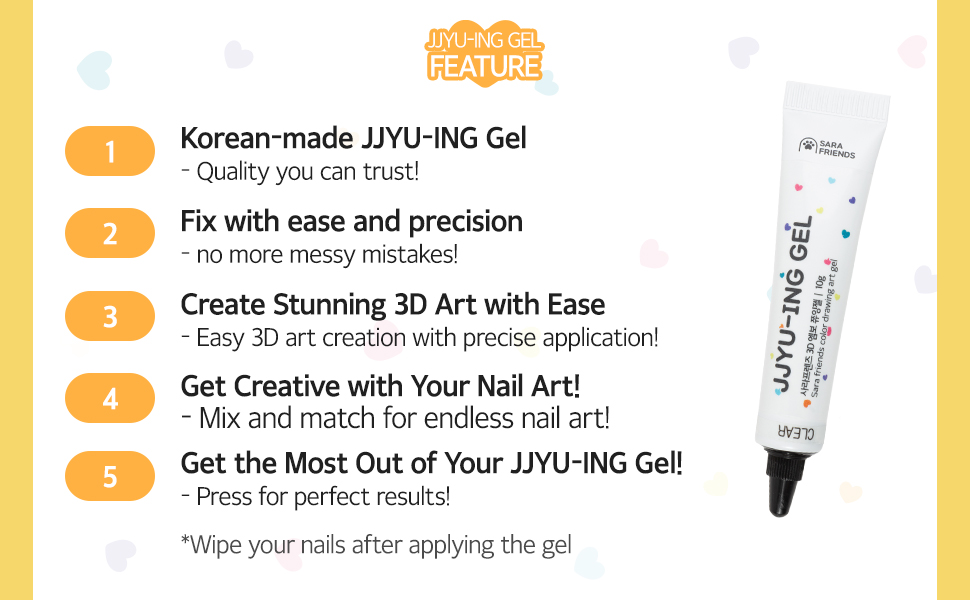 SARA FRIENDS 3D Embossing JJYUN-ING Gel_Clear