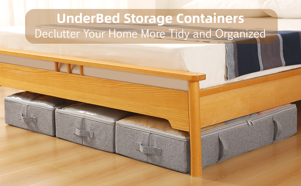 TidyCorner 2Pack Under Bed Storage Containers, 6 Inches Tall Underbed Clothes