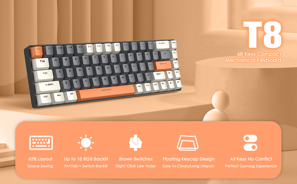 ZIYOU LANG T8 WIired mechanical gaming keyboard