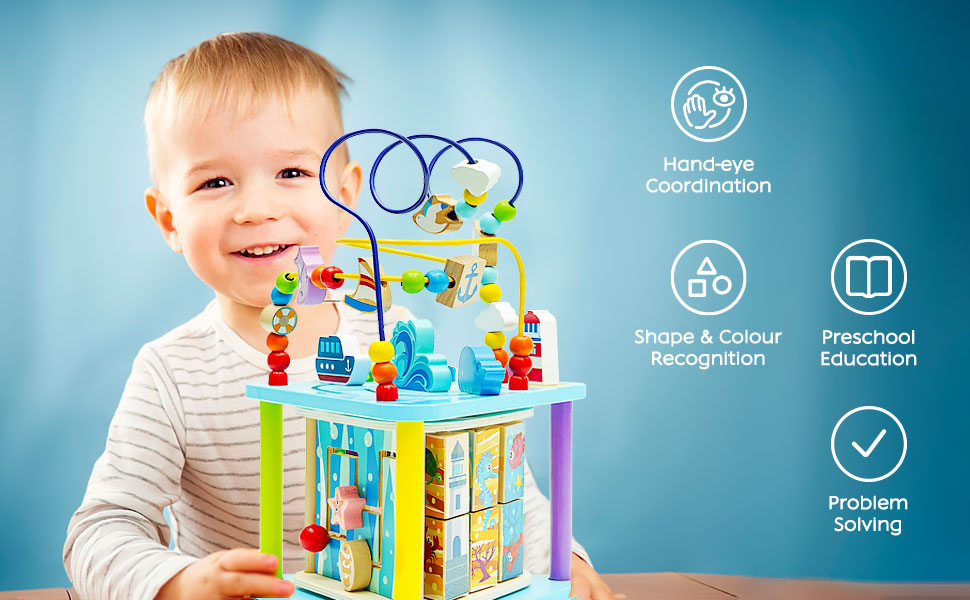 Holz Motorikwürfel ab 1 Jahr,