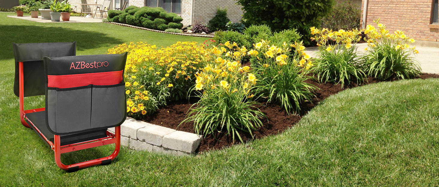 red garden kneeler and seat