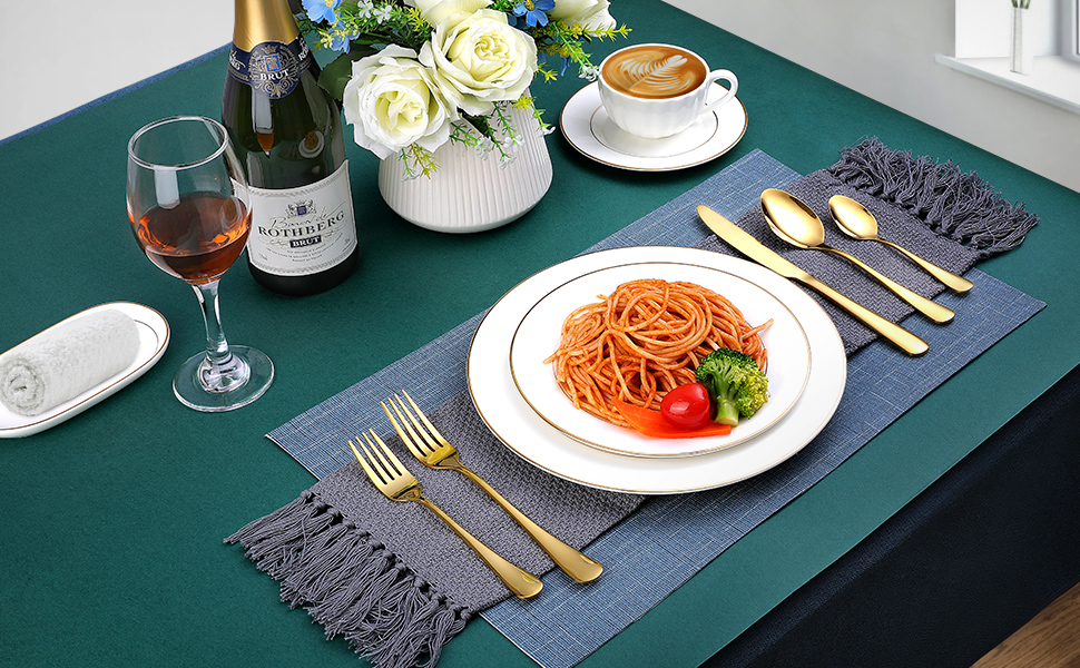 40-Piece Gold Stainless Steel Flatware Set