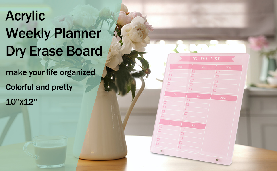 Acrylic weekly planner dry erase board