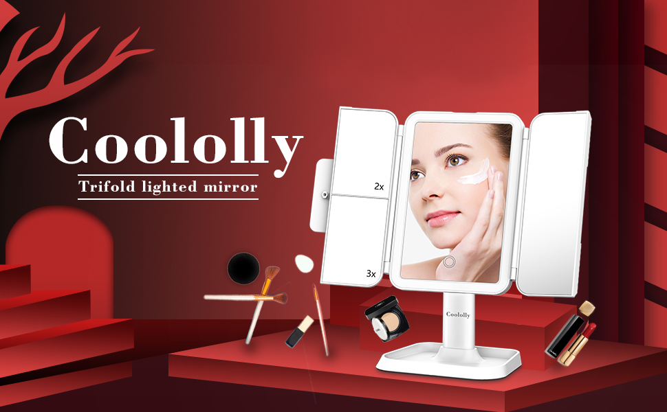 Coololly Lighted Makeup Mirror