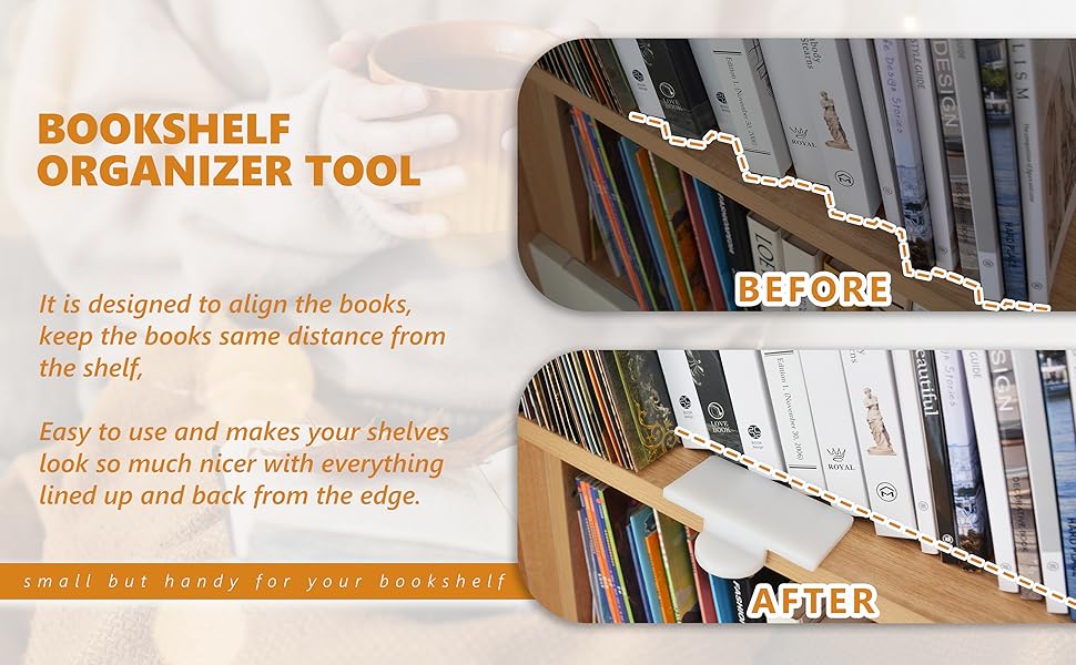 GYOFFULL Bookshelf Organizer Tool Align Books A Spirit