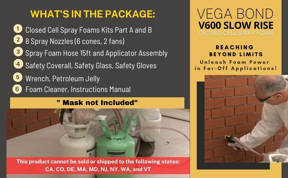 Vega Bond V600 Closed Cell Spray Foam Kit Slow Rise