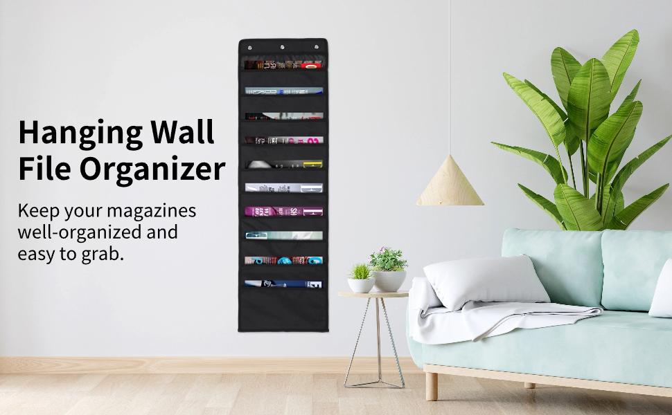 Homaisson 4 Packs Hanging Wall File Organizers with 12pcs