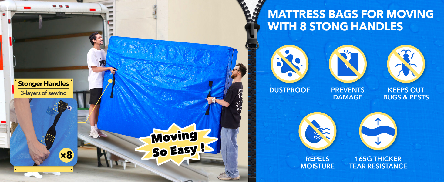 AlexHome Mattress Bag for Moving and Storage,Heavy Duty