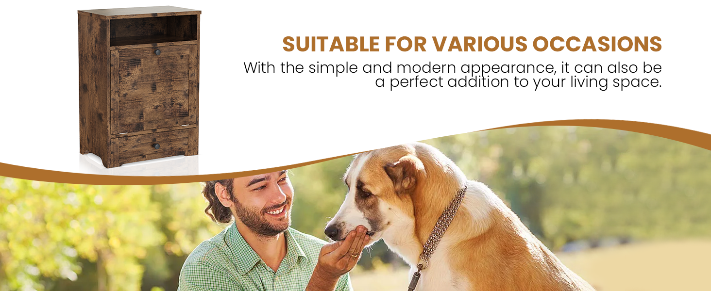 furlinkhm Dog Feeding Station with Storage, Pet Food