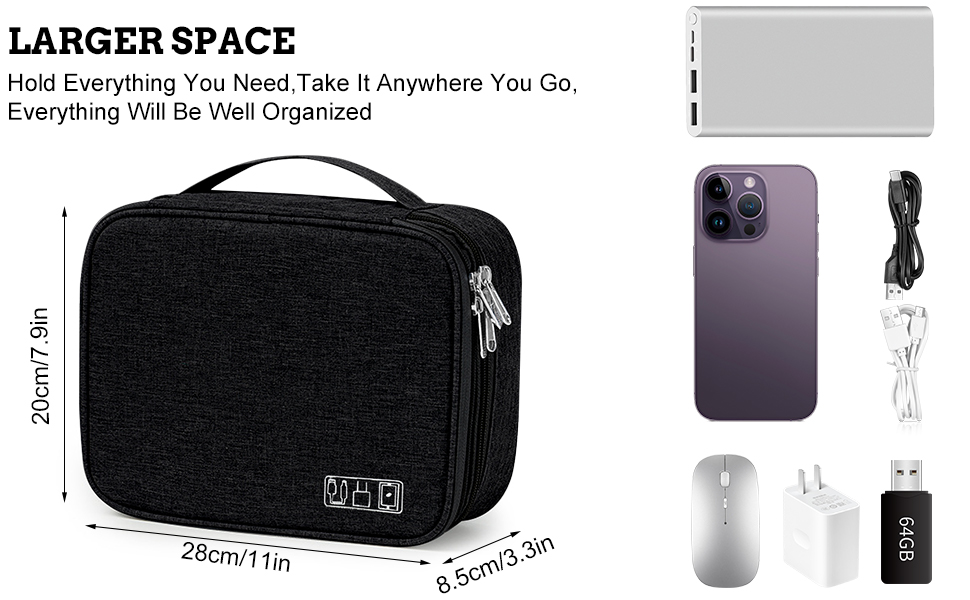 Travel Cable Organiser Bag