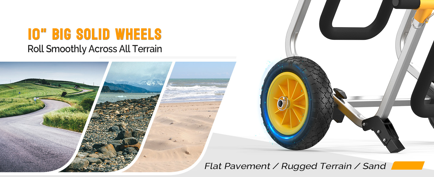 Bonnlo Kayak Cart Dolly Aluminum Adjustable 2 in 1 Kayak Wheels Cart