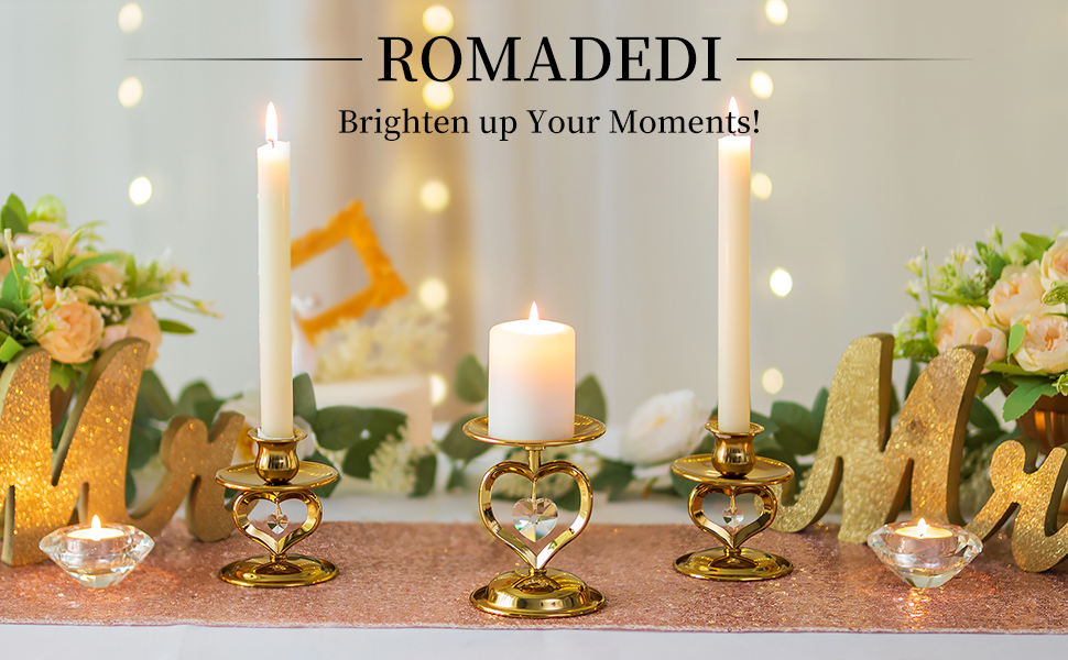 Unity Candle Holders for Wedding Ceremony Set Romadedi