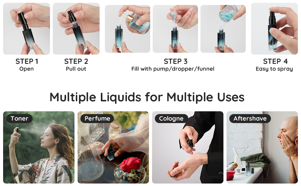 Segbeauty Perfume Atomiser Glass, 5pcs Travel Perfume Refillable Bottle ...