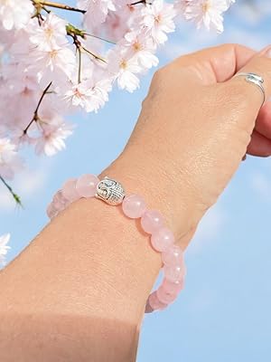 Handmade in germany armband rosenquarz steinfixx Kraft Stärke Buddha Perlen Edelstein Handmade