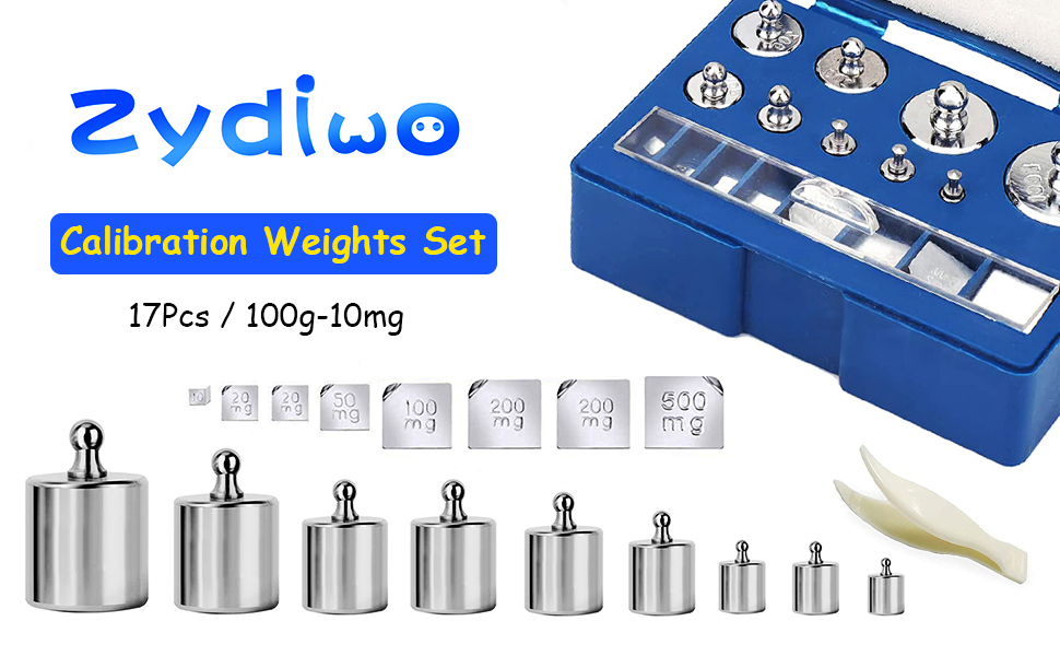 Zydiwo 17 Pcs Calibration Weights Set 10mg100g Calibration Weight Kit