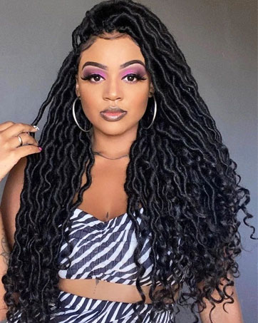 goddess locs crochet hair, faux locs, faux locs crochet hair, crochet locs,curly crochet hair