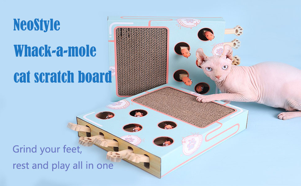 NeoStyle 3 in 1 Cat Toy Box Interactive,Cat Games for Indoor Cats