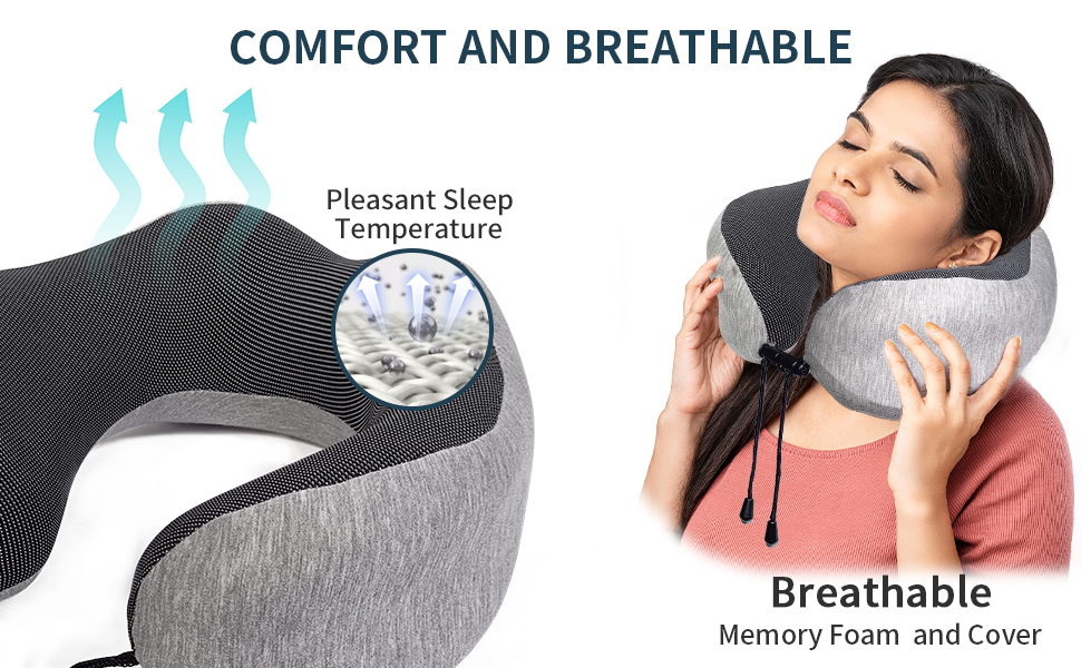LUXSURE Travel Pillow,Neck Pillow for Travel Memory Foam Head Support