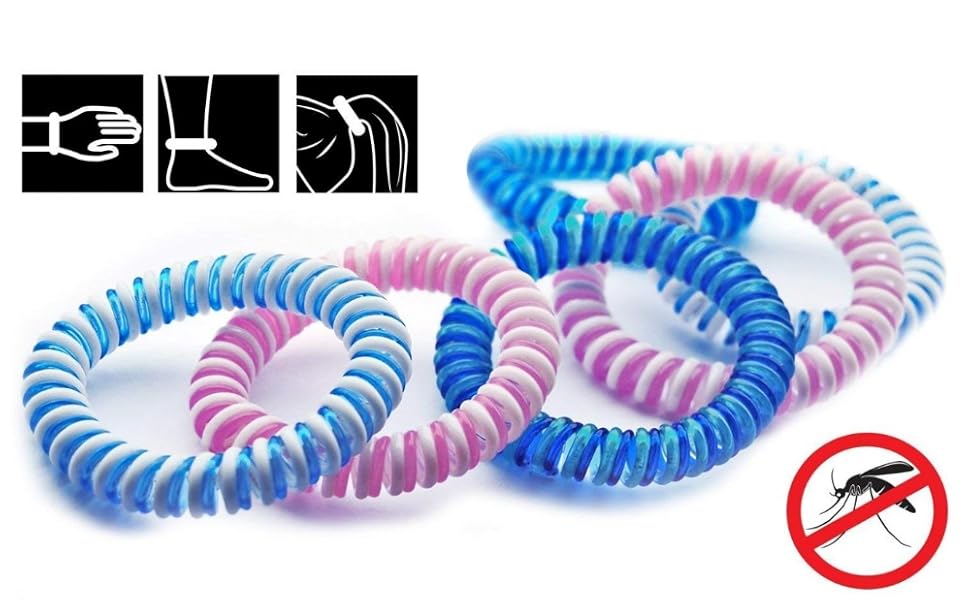 Waterproof Mosquito Repellent Bracelets 12 Pack, DeetFree Eva Bands