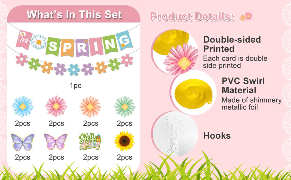 KORHONEN Hello Spring Party Decorations Include Hello