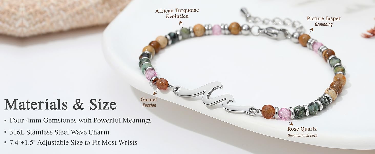 wave bracelet, bracelets for women, beaded bracelets for women, wave bracelet for women