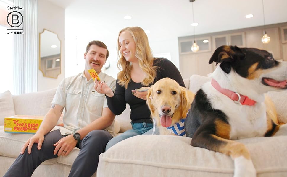 Lifestyle image of people and dogs playing the game