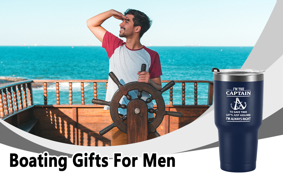 Qtencas Boating Gifts for Men, I'm The Captain & I'm