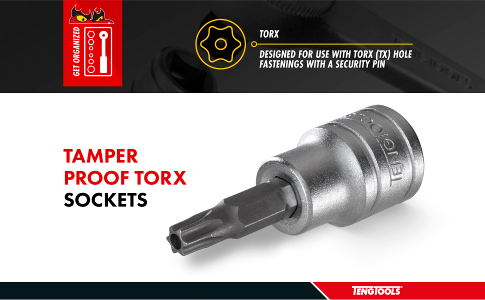 Teng Tools TPX60 1/2 Inch Drive Tamper Proof Torx TPX Chrome Vanadium