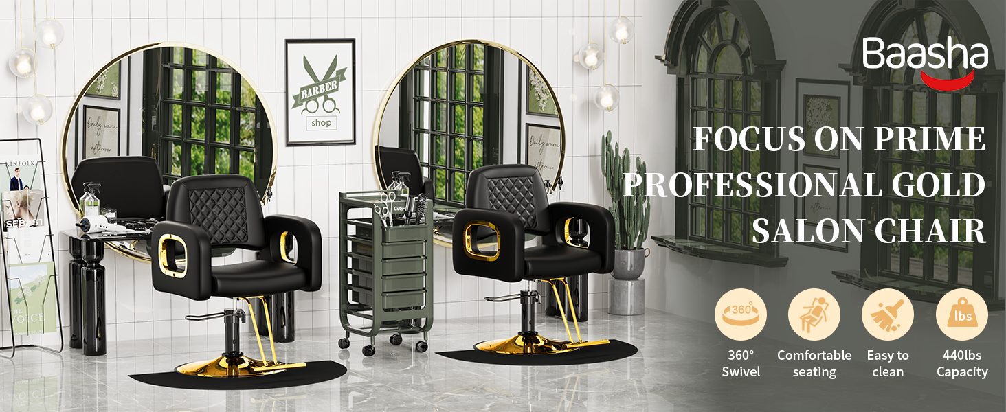gold salon chair