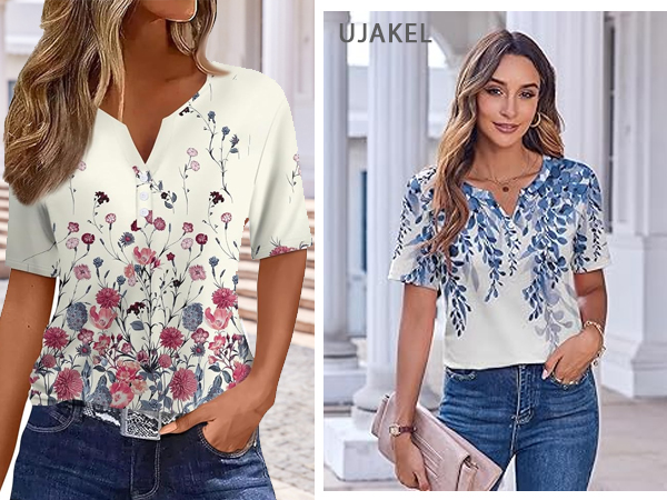 Summer Tops for Women 2024 Trendy Short Sleeve Shirts Button