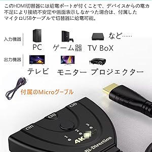 Amazon | HDMI 切替器 3入力1出力 分配器 HDMI av セレクター