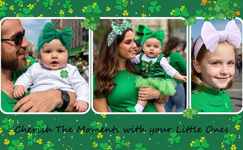 Green headbands are suitable for St.Patrick's day Birthday parties,  baby showers,Christmas